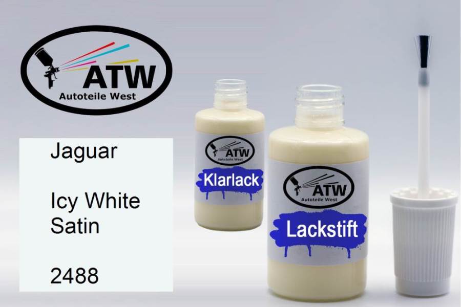 Jaguar, Icy White Satin, 2488: 20ml Lackstift + 20ml Klarlack - Set, von ATW Autoteile West.